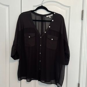Large Black Sheer Black Rainn Blouse